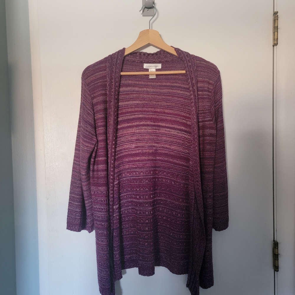 Women's Christopher Banks Purple Sweater Cardigan Sz M